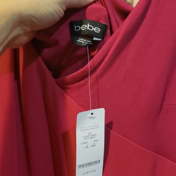 bebe dress with sheer drape - Picture 2 of 3